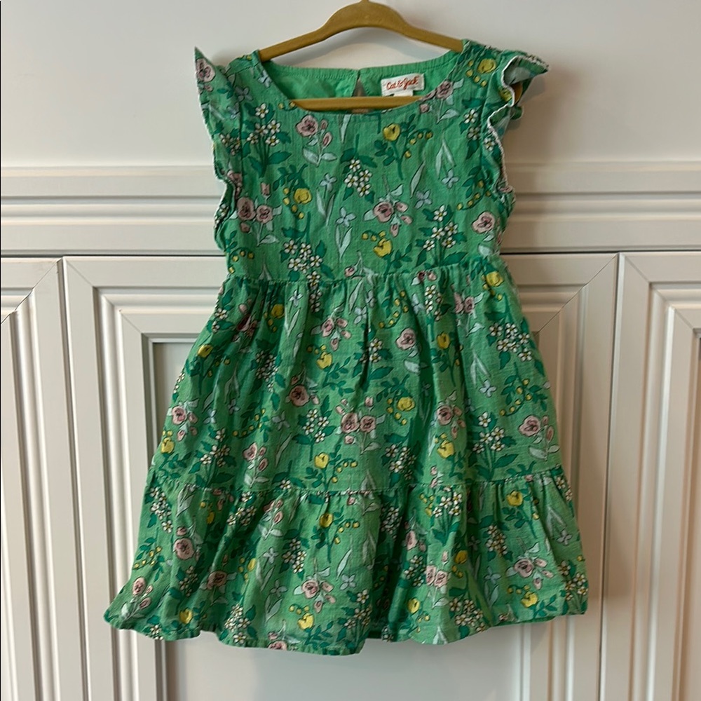 Cat & Jack Green Floral Ruffled Sundress